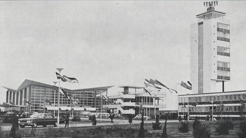 Belgrade Airport first building and control tower ground view